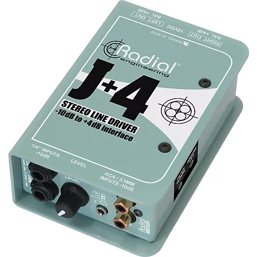 Radial Engineering J+4 Stereo Line Driver -10dB To +4dB Interface ...